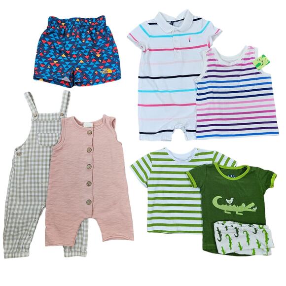 Unisex Baby Shirt Shorts PJ Rompers Swim Mixed Brands 6-12 Months | MINOR FLAWS - Picture 1 of 16